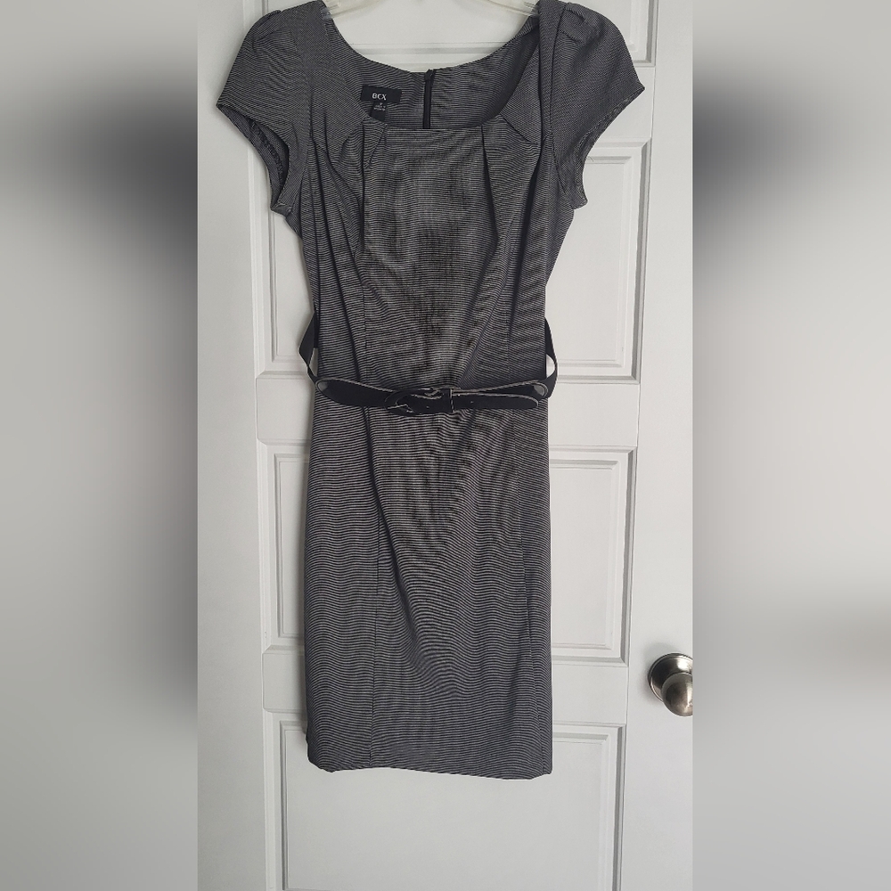 BCX Black and White Textured Dress